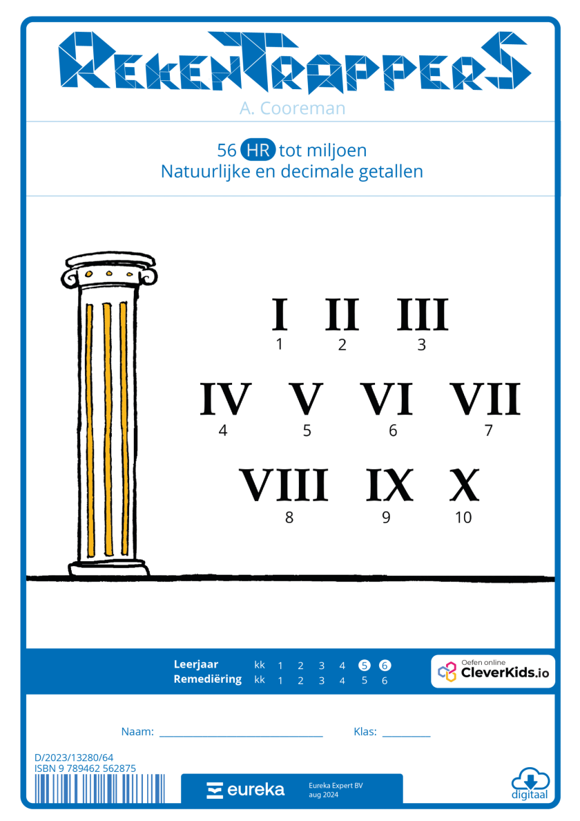56 HR tot miljoen Natuurlijke en decimale getallen voorkaft digitaal
