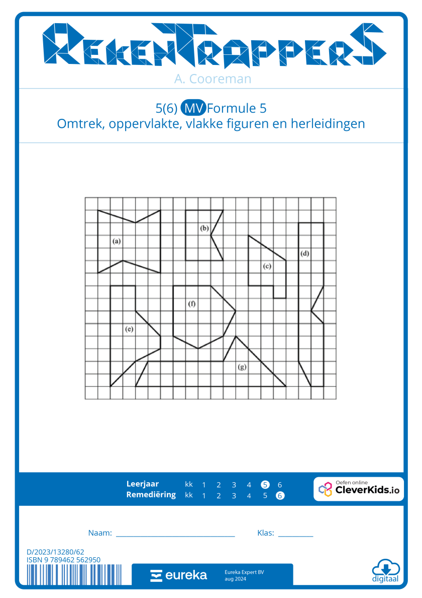 56 MV Formule 5 omtrek, oppervlakte, vlakke figuren en herleidingen voorkaft digitaal