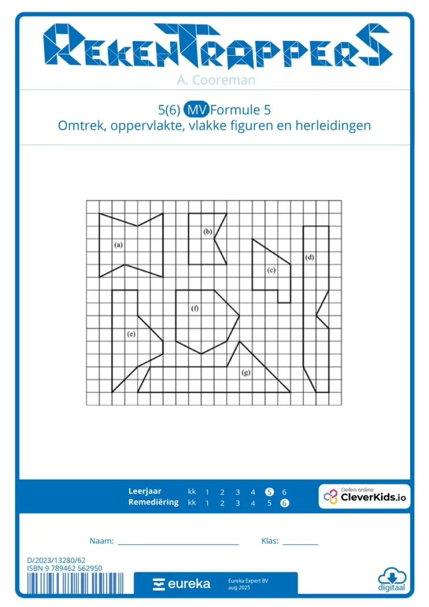 56 MV Formule 5 omtrek, oppervlakte, vlakke figuren en herleidingen voorkaft digitaal
